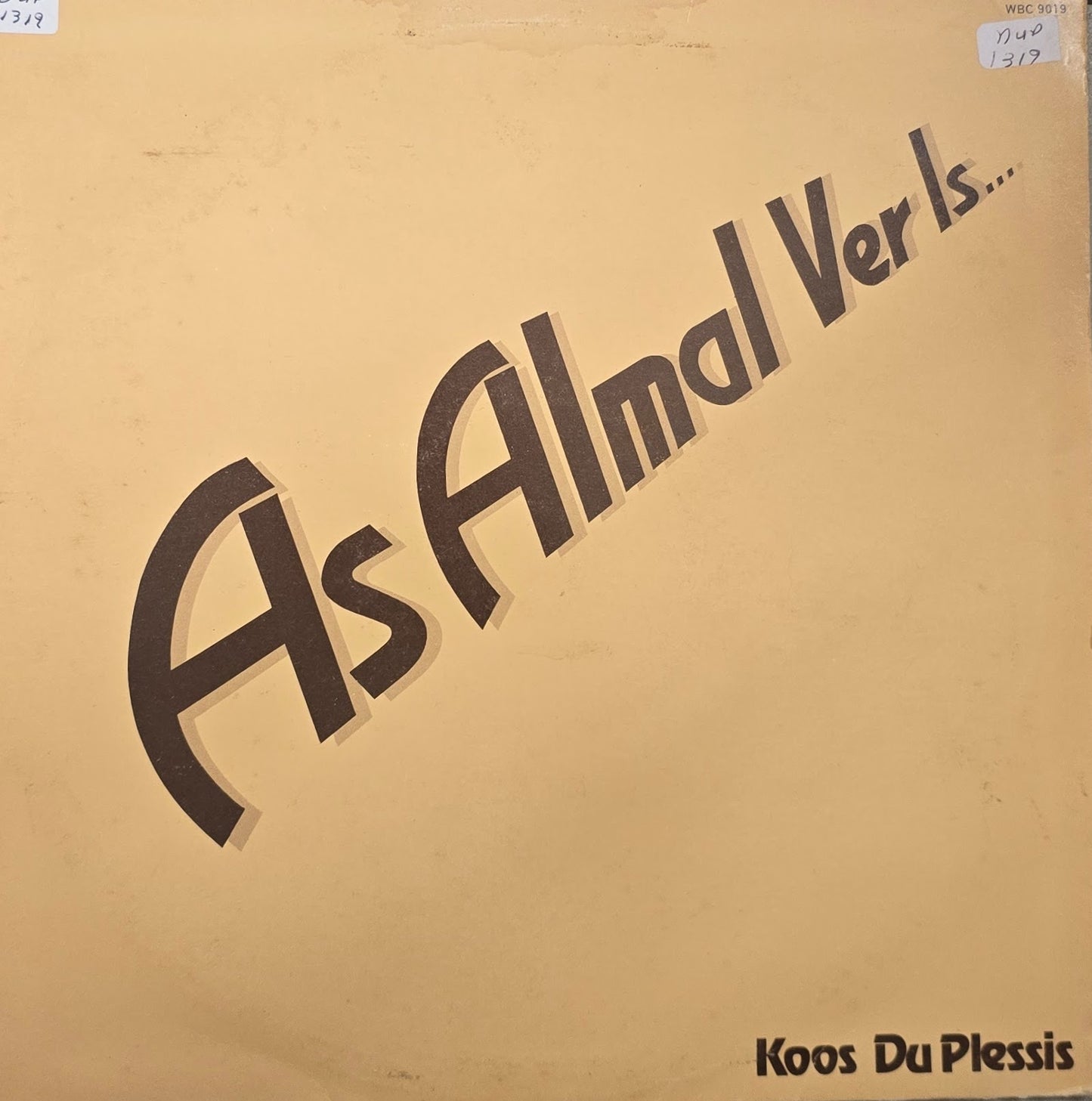 Koos Du Plessis – As Almal Ver Is